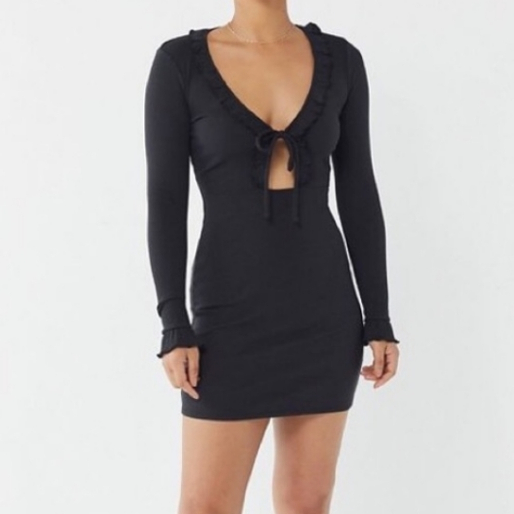 Urban‎ Outfitters Gemma Ruffle Cutout Mini Dress